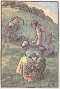 Camille Pissarro Women herb gathering from Work in the field oil painting reproduction